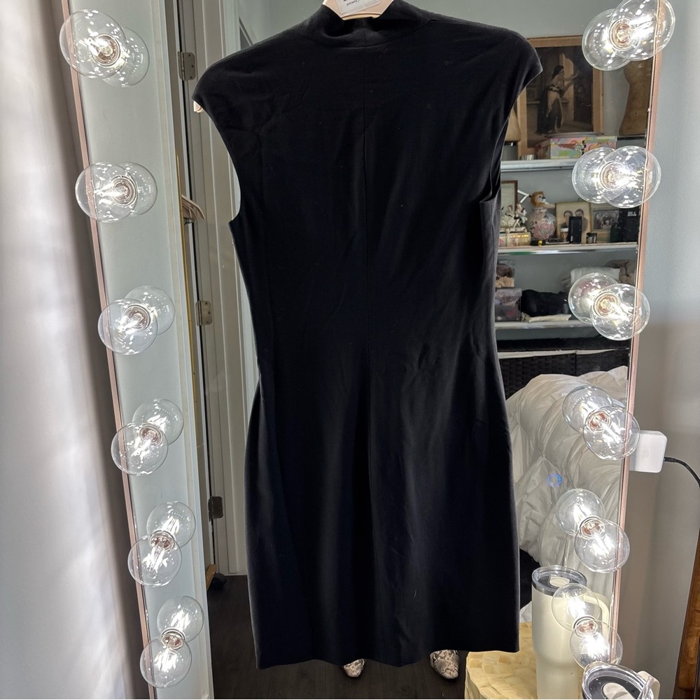 Helmut Lang Black Draped Mini Dress - Picture 2 of 4